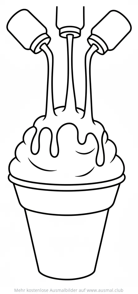 Schneekegel mit Soße Ausmalbild