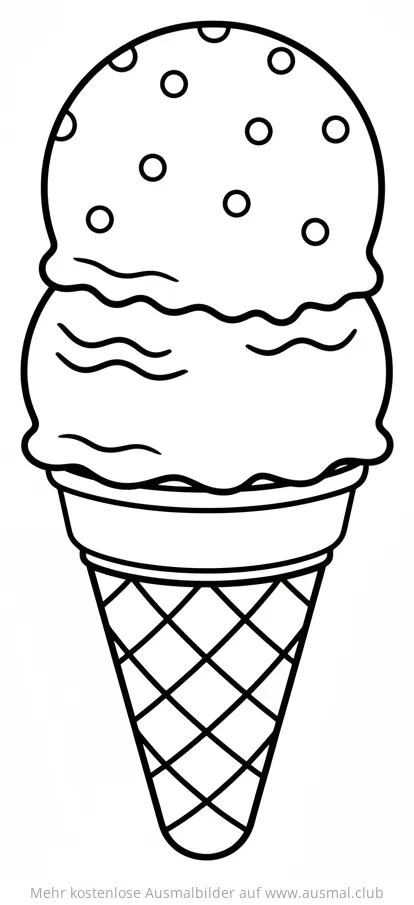 Doppelte Eistüte Ausmalbild