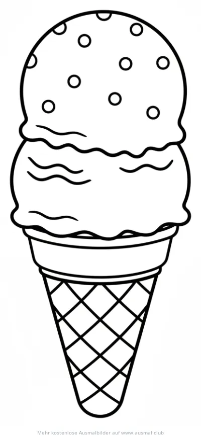 Doppelte Eistüte Ausmalbild