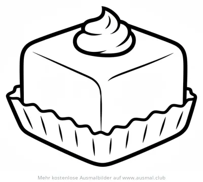 Fudge Stück mit Sahnehäubchen in Papierform Ausmalbild
