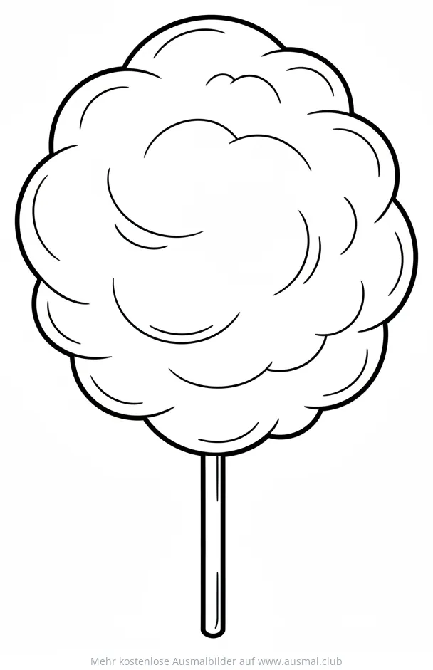 Zuckerwatte auf Stiel Ausmalbild