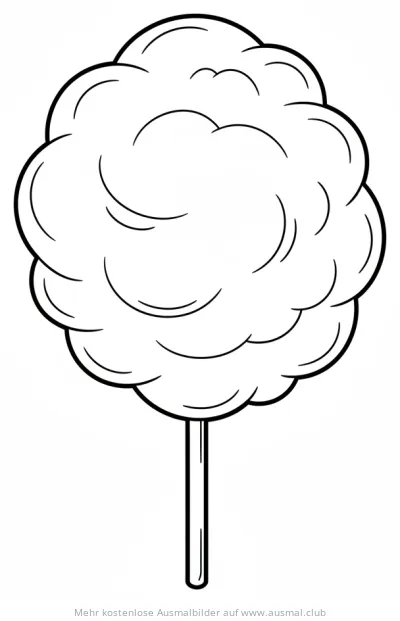 Zuckerwatte auf Stiel Ausmalbild
