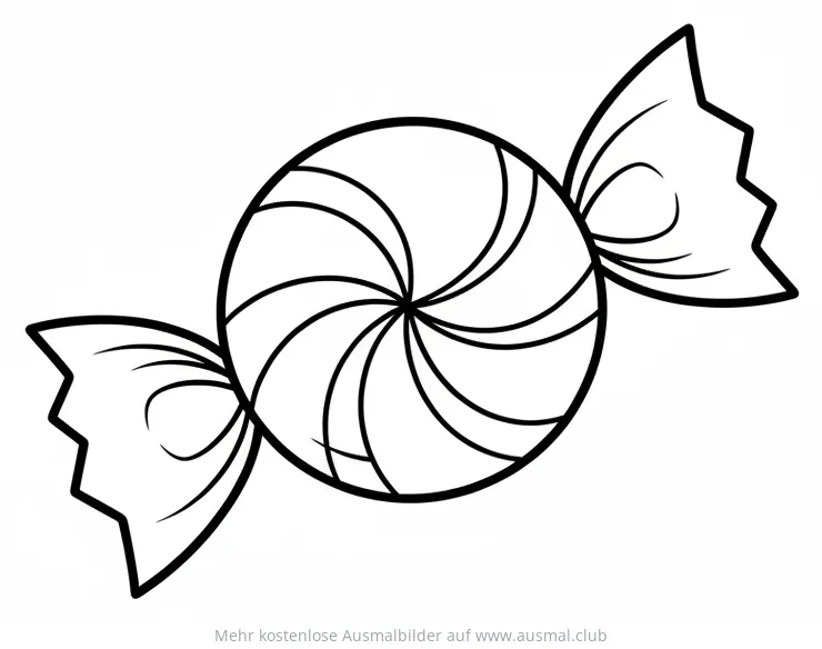 Bonbon Ausmalbild mit Papierverpackung