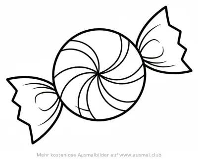 Bonbon Ausmalbild mit Papierverpackung