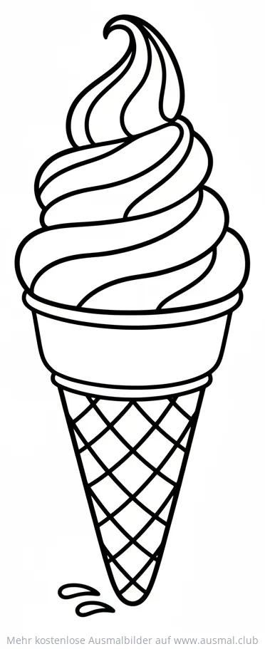 Softeis in Waffel Ausmalbild