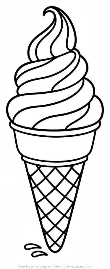 Softeis in Waffel Ausmalbild