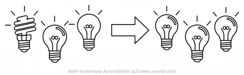 LED und Energiesparlampe Ausmalbild