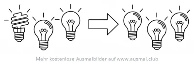 LED und Energiesparlampe Ausmalbild