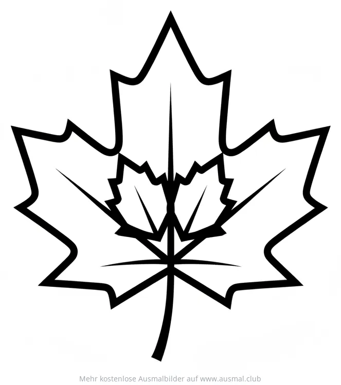 Ahornblatt Ausmalbild für den Herbst