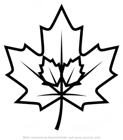 Ahornblatt Ausmalbild für den Herbst