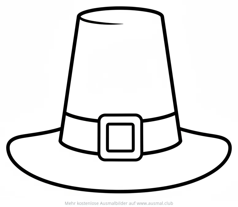 Pilgerhut Ausmalbild für Thanksgiving