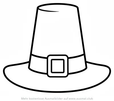 Pilgerhut Ausmalbild für Thanksgiving