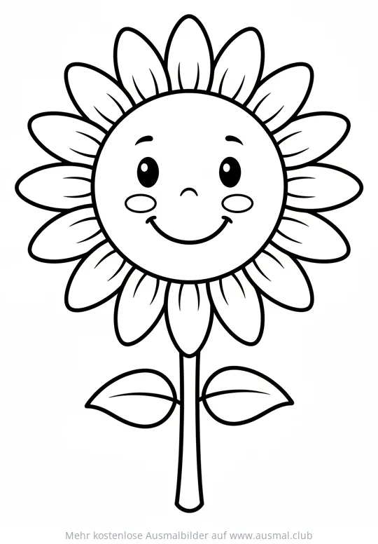Lustige Sonnenblume Ausmalbild