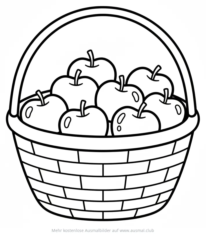 Apfelkorb Ausmalbild
