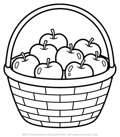Apfelkorb Ausmalbild