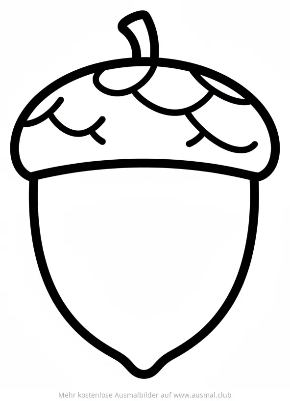 Einfache Eichel Ausmalbild