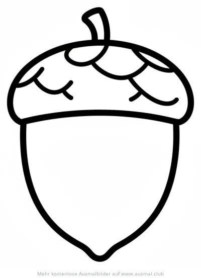 Einfache Eichel Ausmalbild