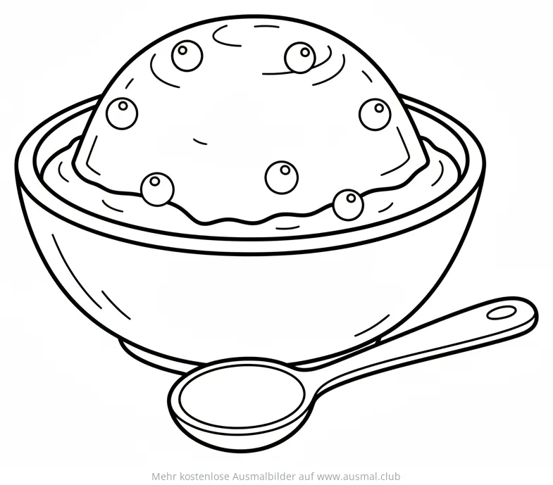 Cranberry Soße in Schüssel Ausmalbild