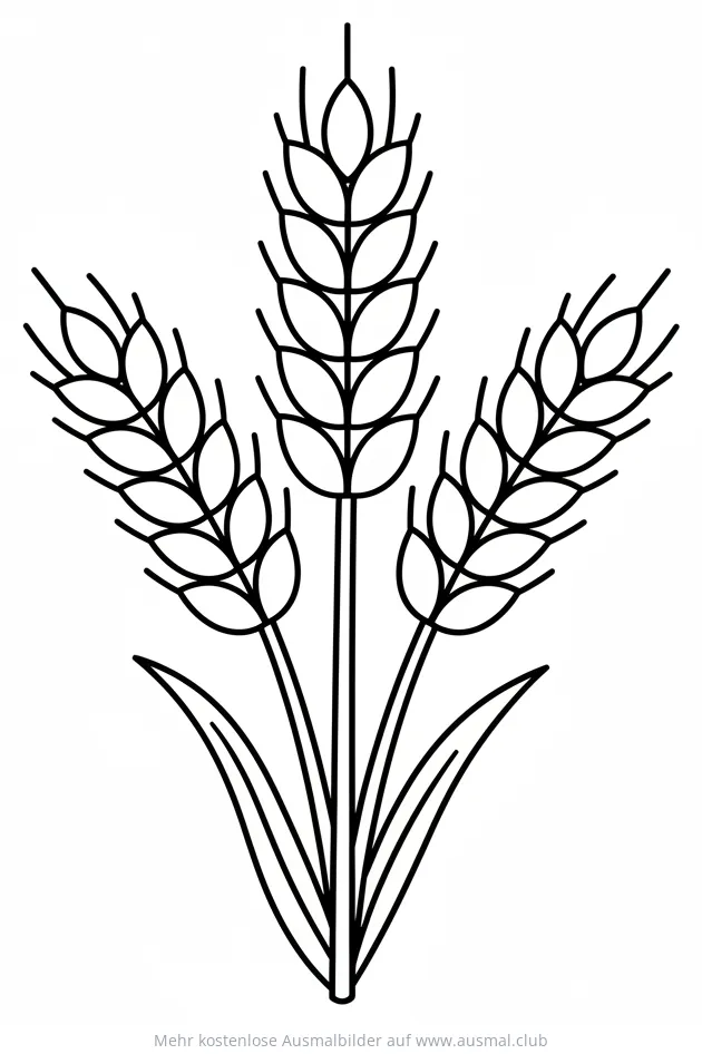 Weizenfeld Ausmalbild für den Erntedank