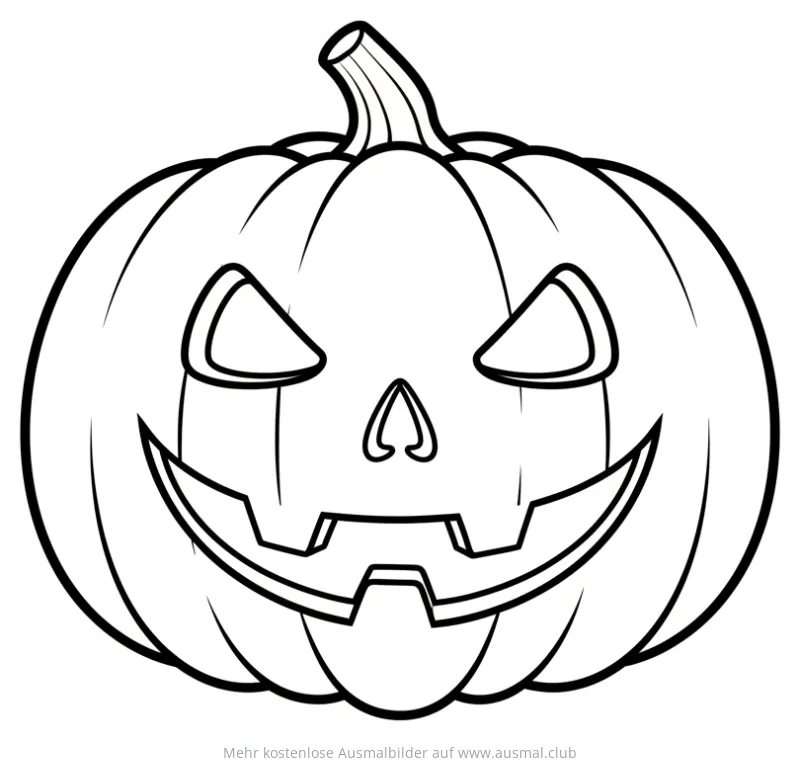 Kürbis mit gruseligem Gesicht Ausmalbild