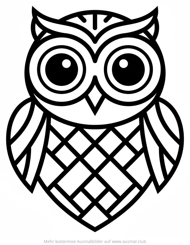 Eule Portrait Ausmalbild