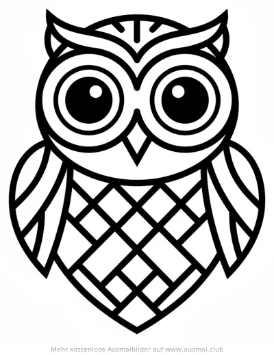 Eule Portrait Ausmalbild
