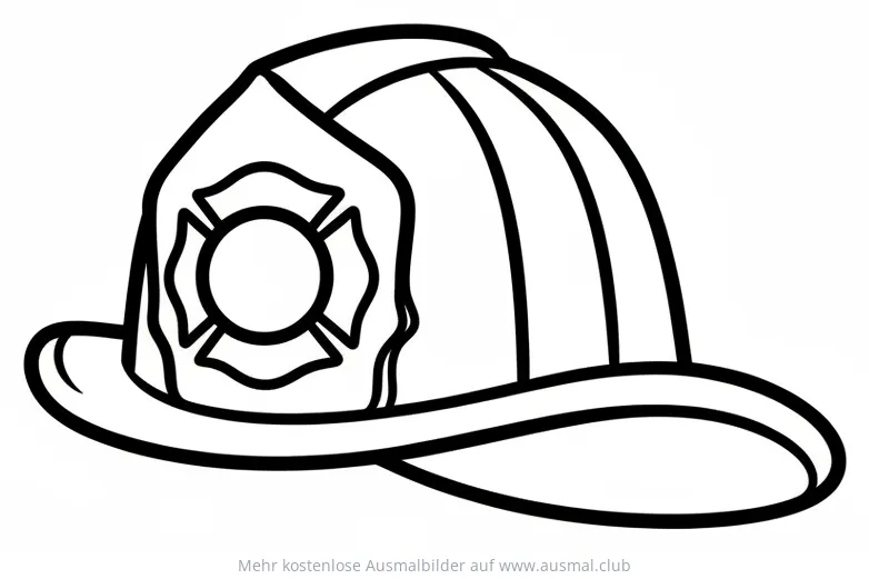 Feuerwehrhelm Ausmalbild mit Emblem