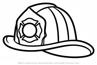 Feuerwehrhelm Ausmalbild mit Emblem