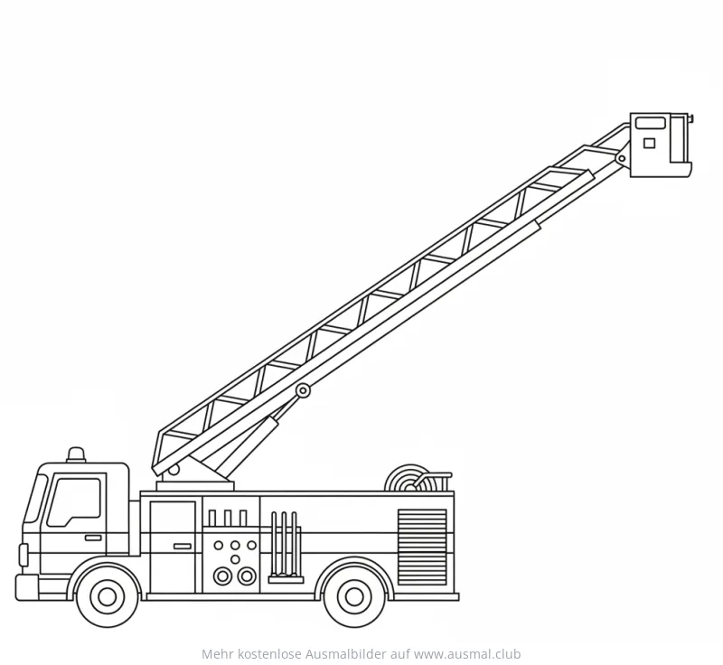 Feuerwehr Leiterwagen Ausmalbild