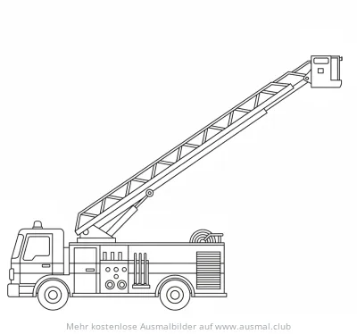 Feuerwehr Leiterwagen Ausmalbild