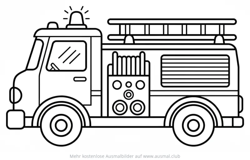 Feuerwehrauto mit Leiter Ausmalbild