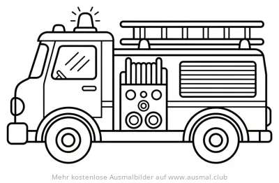 Feuerwehrauto mit Leiter Ausmalbild