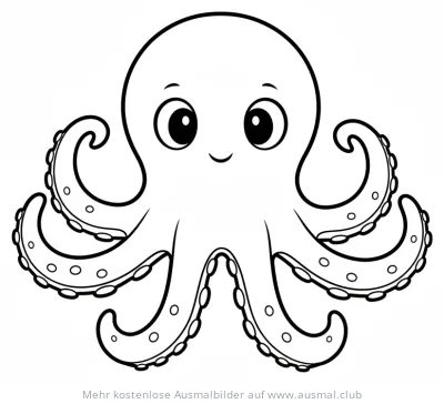 Freundlicher Oktopus Ausmalbild