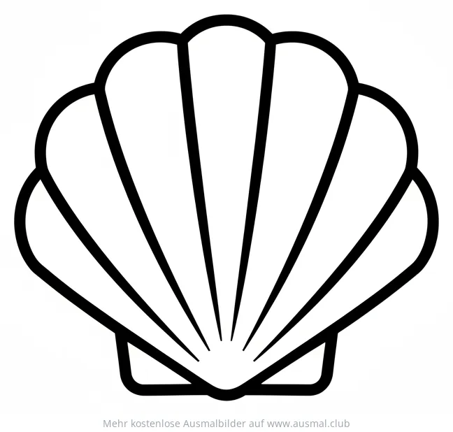 Muschel Ausmalbild mit dicken Linien