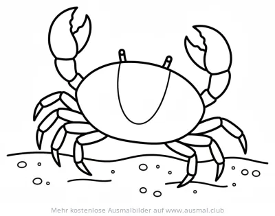 Krabbe Ausmalbild am Strand