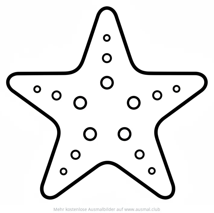 Seestern Ausmalbild mit Punkten