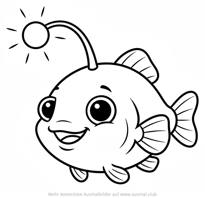 Freundlicher Anglerfisch Ausmalbild