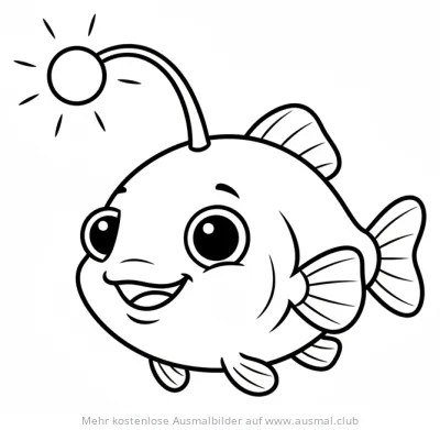 Freundlicher Anglerfisch Ausmalbild