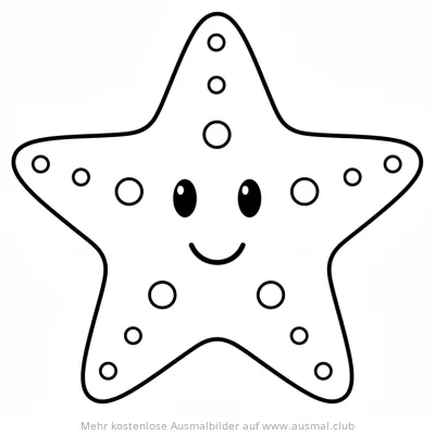 Freundlicher Seestern mit Gesicht Ausmalbild
