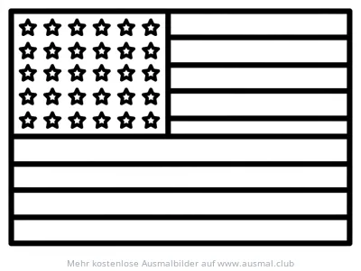 USA Flagge Ausmalbild mit Sternen und Streifen