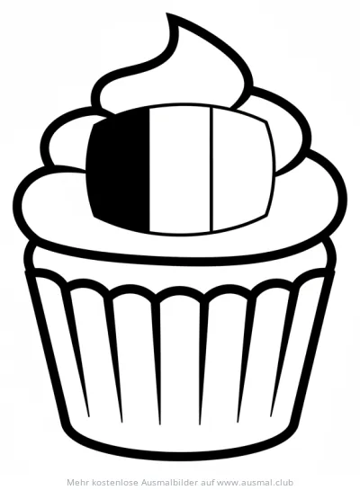 Belgien Flagge Cupcake Ausmalbild