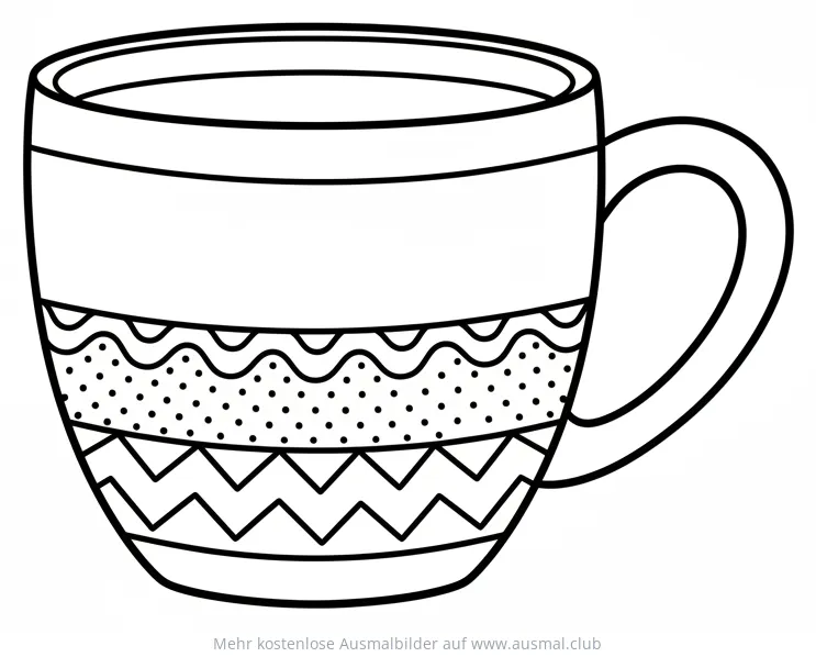 Kaffeetasse mit Muster Ausmalbild