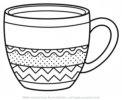 Kaffeetasse mit Muster Ausmalbild