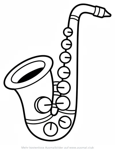 Saxophon Ausmalbild