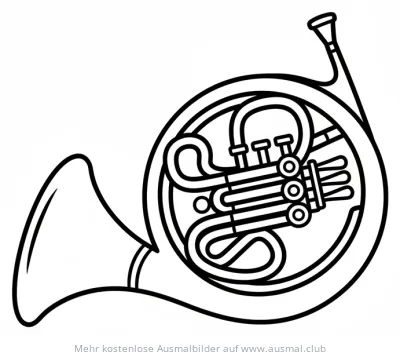 Waldhorn Ausmalbild