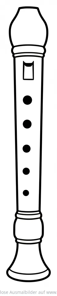 Blockflöte Ausmalbild mit Grifflöchern