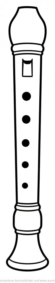 Blockflöte Ausmalbild mit Grifflöchern