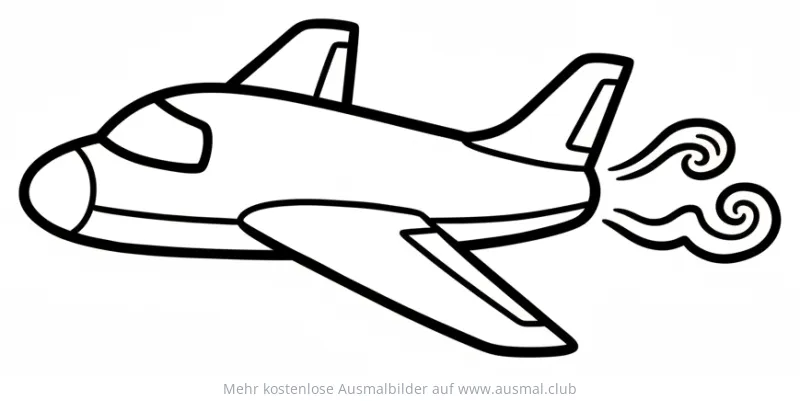 Jet Ausmalbild mit Rauchwolke