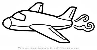 Jet Ausmalbild mit Rauchwolke