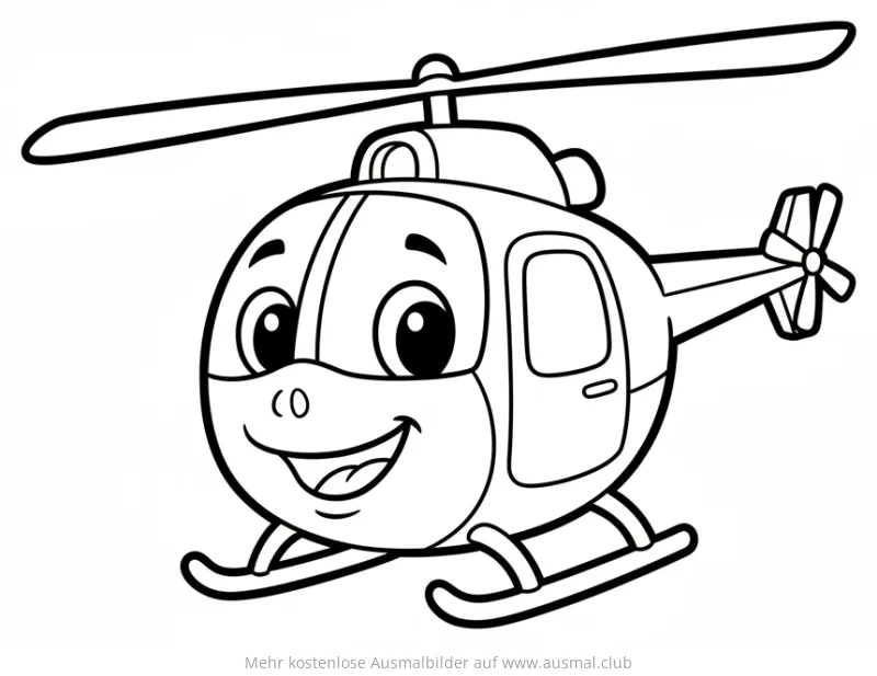 Freundlicher Hubschrauber Ausmalbild